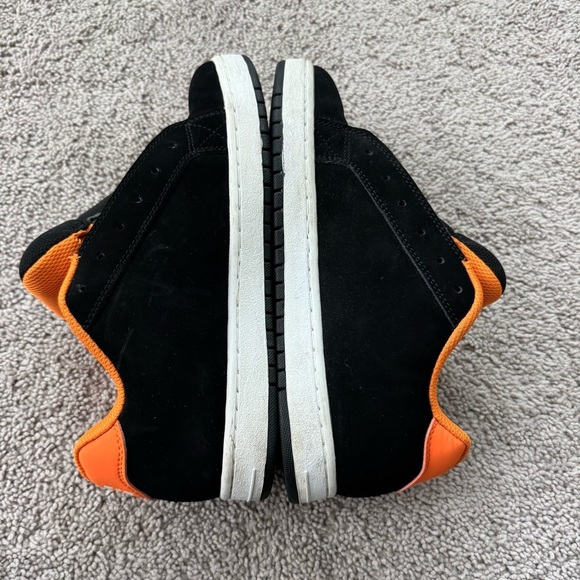 DC Skate Leather Sneakers Size 8.5 Black & Orange NO LACES Mens Court RS - Picture 6 of 9